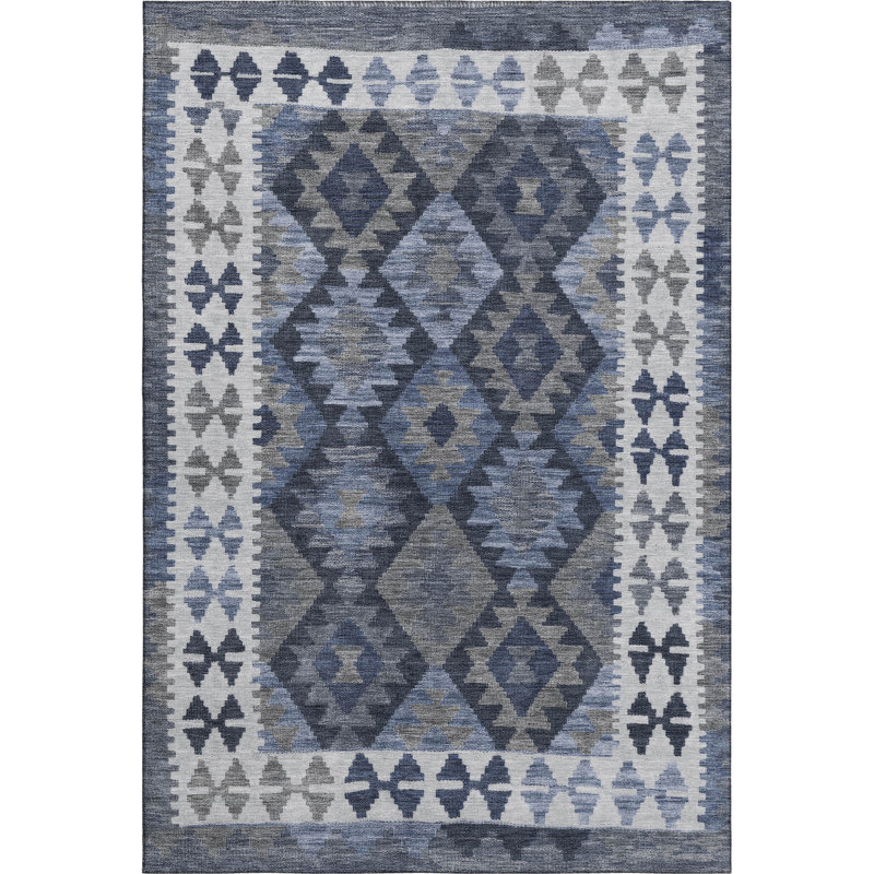 Premium Machine Washable Tara AMF1915 Tribal Rug, Rectangle 9' x 12'