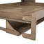 Lit escamotable pleine grandeur avec garde-robe, tiroirs et tablettes ouvertes, bois antique