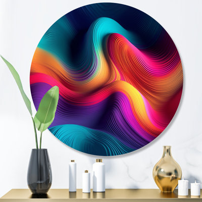 «Abstracted Flowing Forms V», art mural rond abstrait à encre liquide