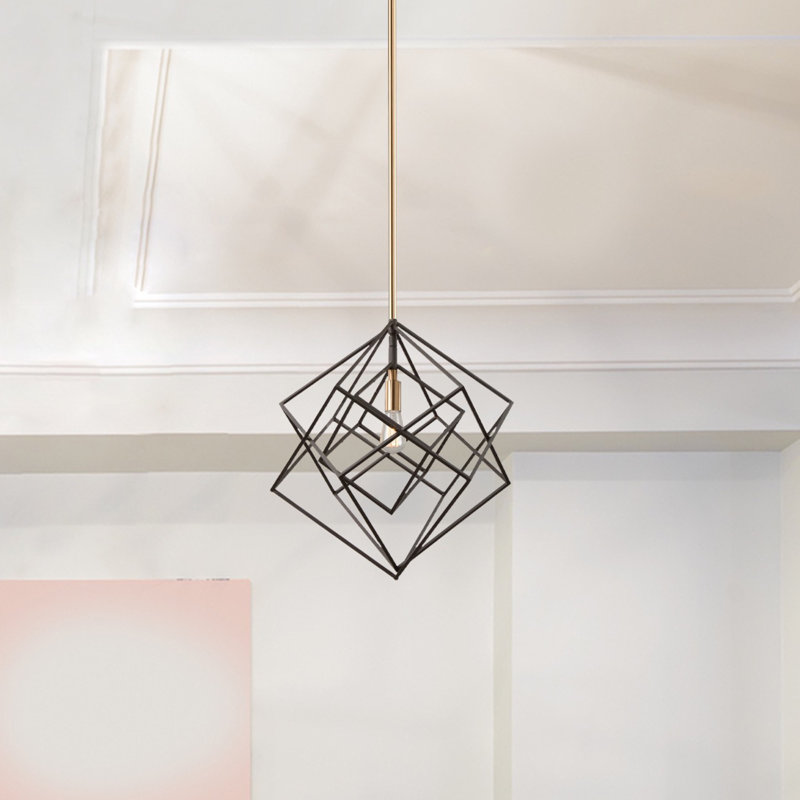 Luminaire suspendu géométrique 1 lumière Artistry, Or