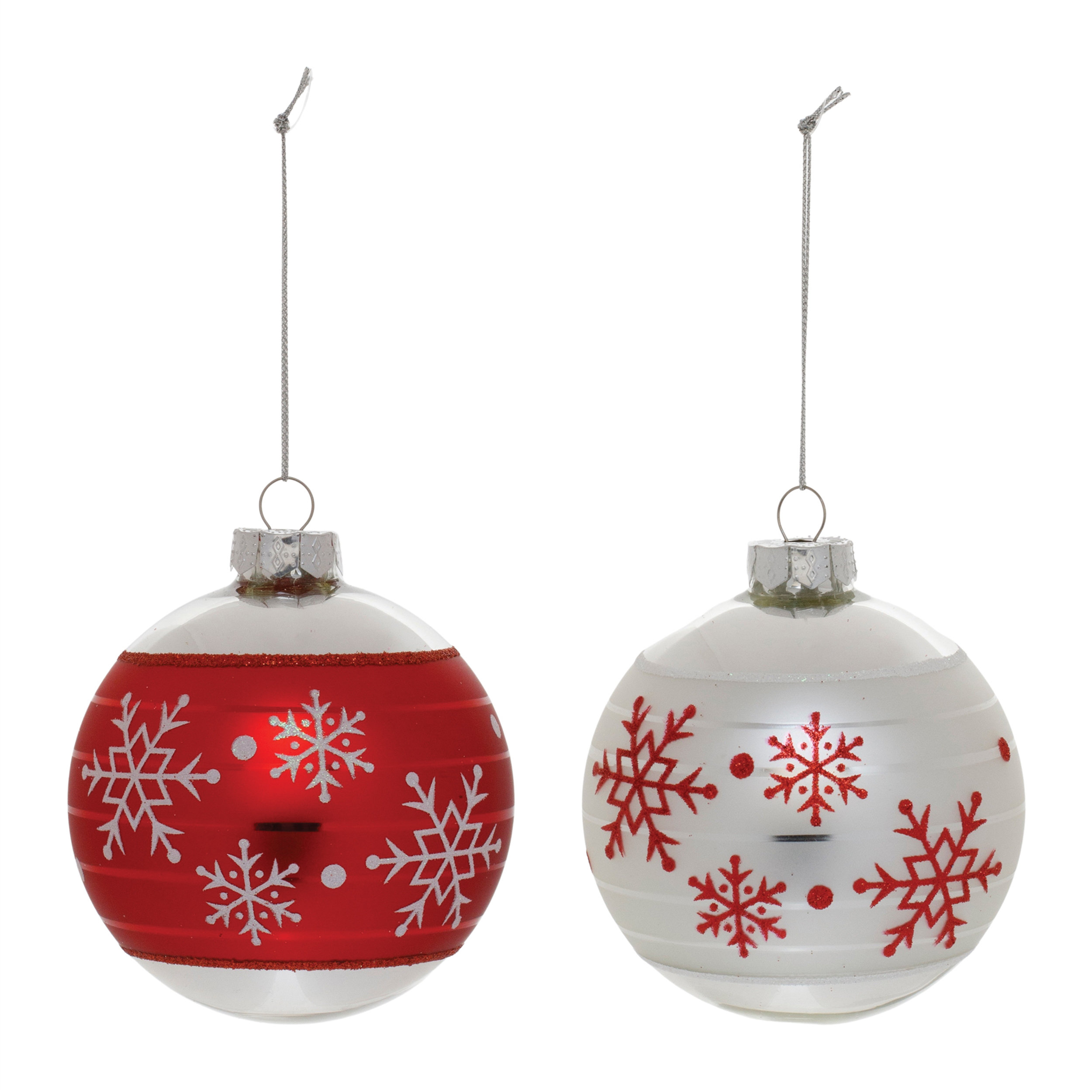 Red Barrel Studio® Snowflake Glass Ball Ornament (Set of 6) | Wayfair