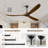3 Blades Solid Wood Modern Ceiling Fan With Remote Control-910377620-910377621