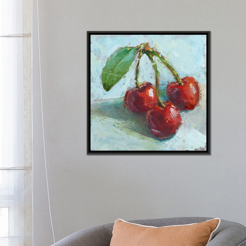 «Impressionist Fruit Study IV», reproduction sur toile, H 18 po x l 18 po x P 1,5 po, Toile avec cadre noir, Pas de tapis