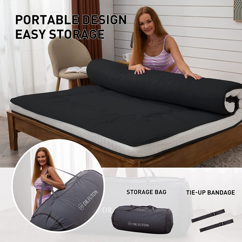 Surmatelas en mousse viscoélastique 4 po Misquamicut Alwyn Home, Noir, Complète