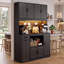 Armoire de cuisine avec crochets, tablettes réglables et tiroirs-133877302