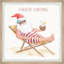 «Santa On The Beach», reproduction encadrée-2097452688