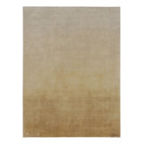 Modern Hand Knotted Area Rug in Beige/Brown, Gold, Silver/Gray, White/Cream