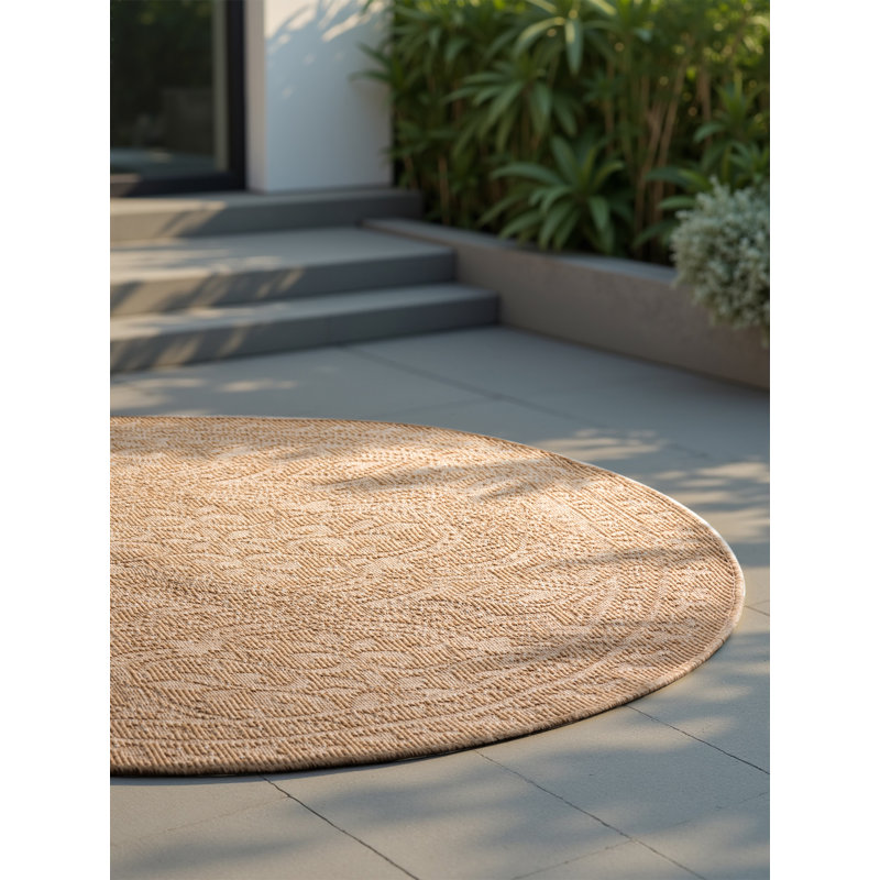 Rosel Indoor and Outdoor Rug Round by Hanse Home – Reversible Outdoor Rug, Flat Weave Weatherproof for Living Room, Balcony, Garden