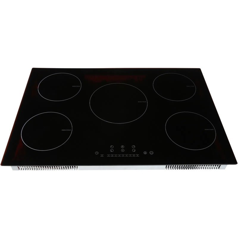 Surface de cuisson à induction, 30 po, 5 brûleurs, surface de cuisson magnétique intégrée de 9 200 W, écran tactile DEL, 9 niveaux de chauffage, 220 à 240 V