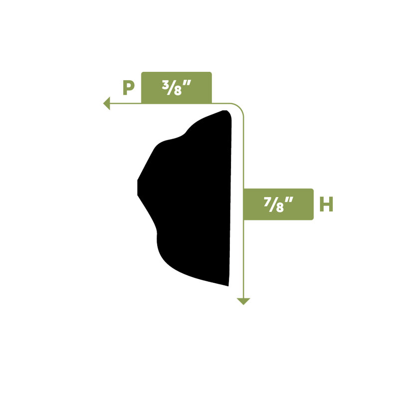 7/8"H x 3/8"P x 94 1/2"L Alexandria Panel Moulding