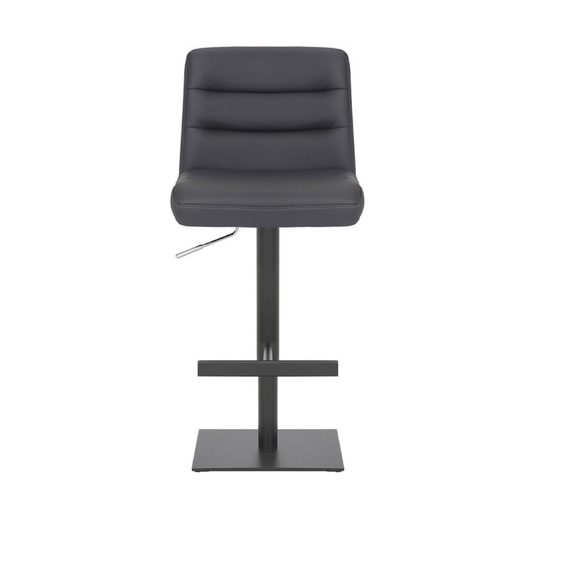 Hether Swivel Upholstered Adjustable Height Counter Stool with Metal Frame, Charcoal