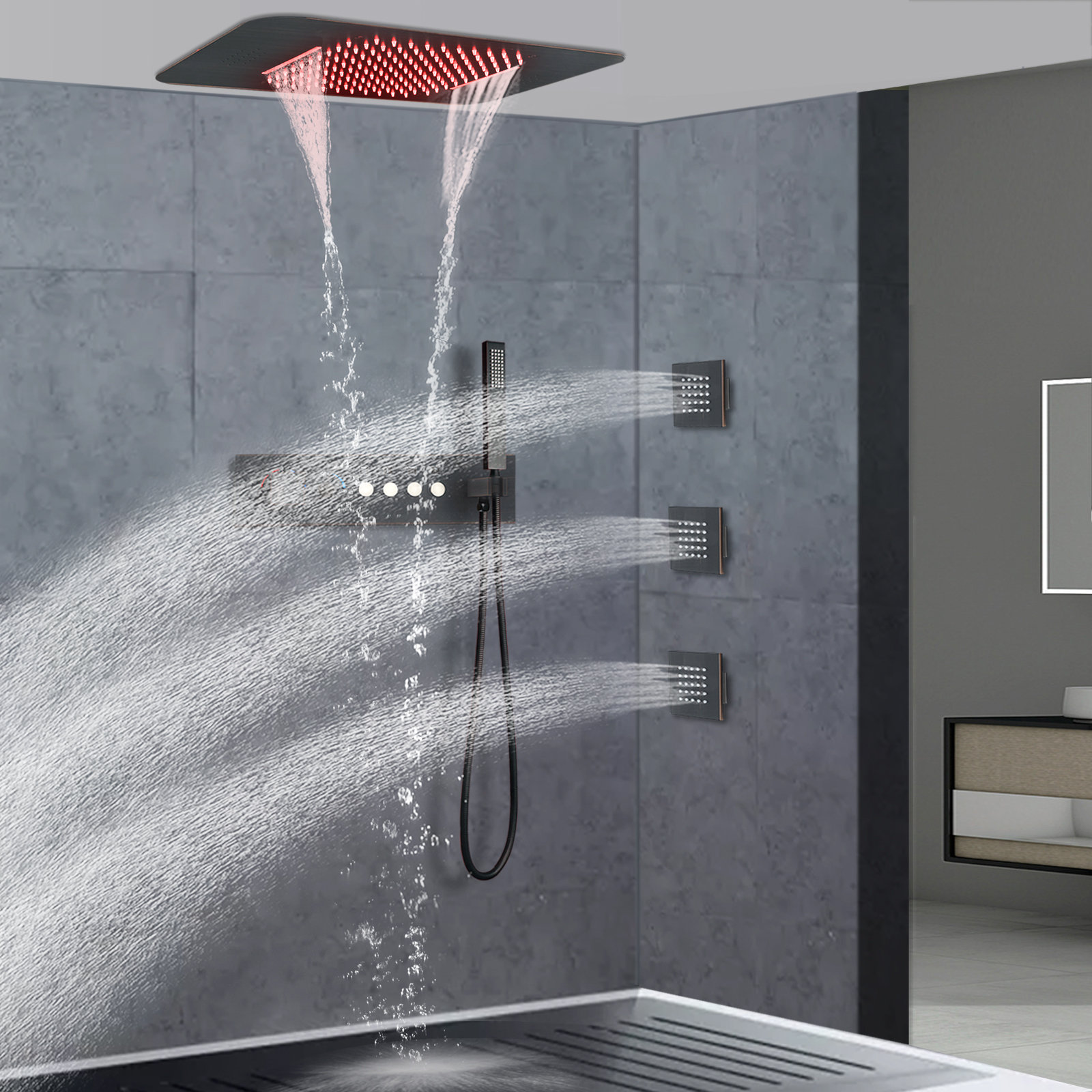 【SISANDI】 MIES BRAZILIAN rain shower Essential™ Shower Series | Classic Round H2Okinetic® Multi