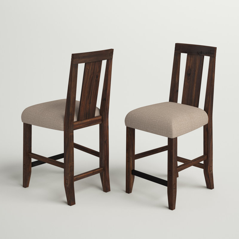 Kaicey Upholstered Counter Stool with Solid Wood Frame