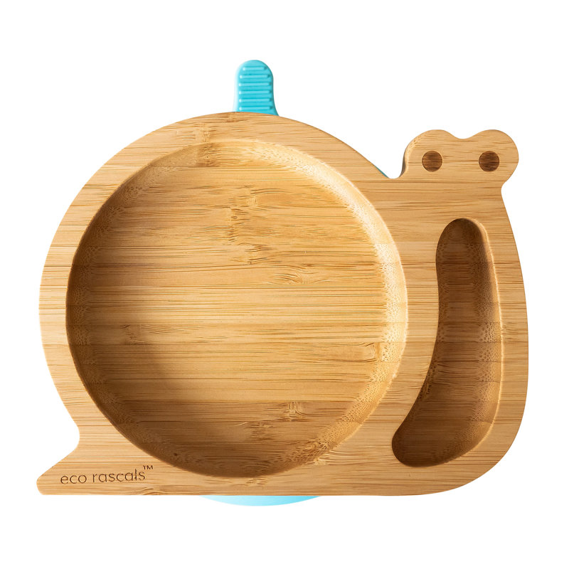 Bamboo Snail Plate, Blue