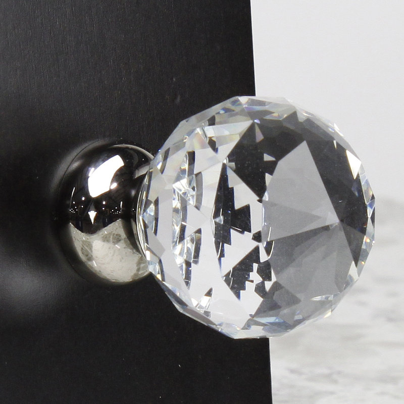 Poignée ronde Glamour 1 3/16 po de diamètre, Laiton poli au nickel