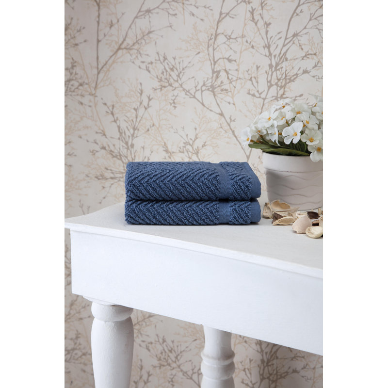 Vandewa Plush Jacquard Washcloth, Midnight Blue