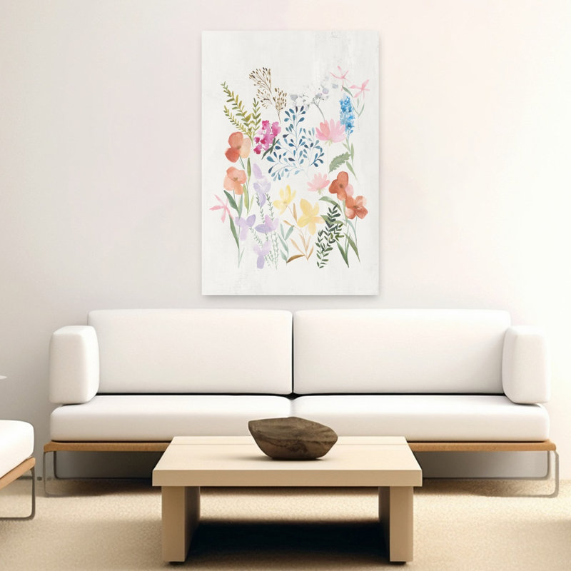 «Blossoms Of Gentle Springtime I», art mural contemporain abstrait, H 60 po x l 40 po