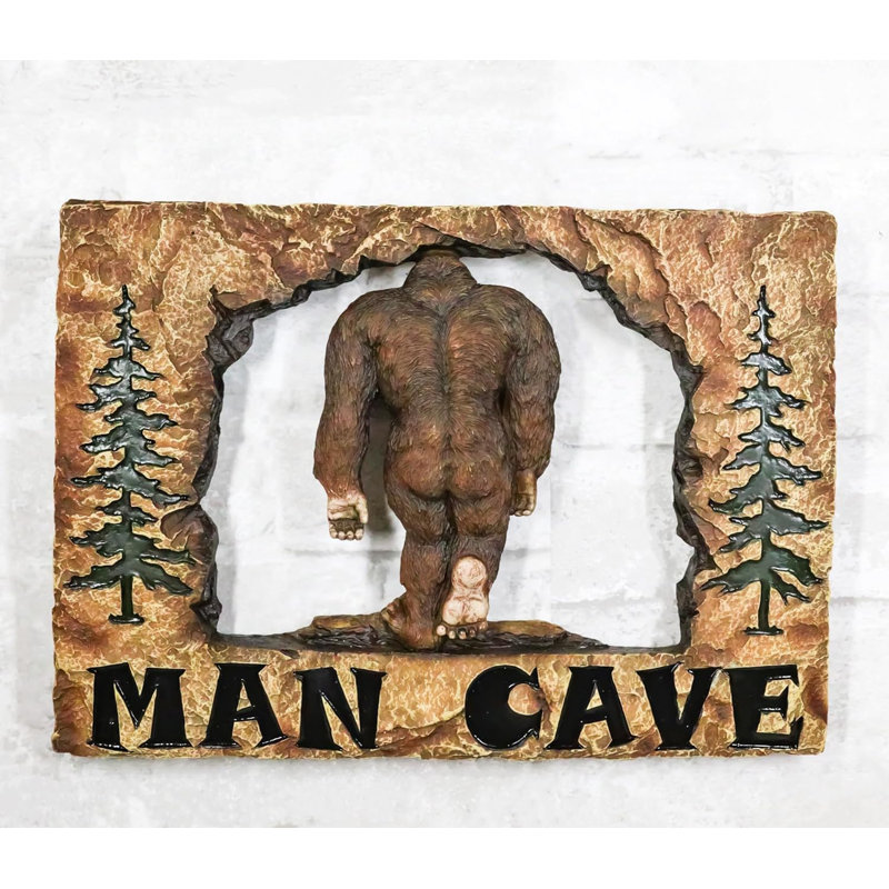 Rustic Forest Sasquatch Man Cave Wall Decor Plaque