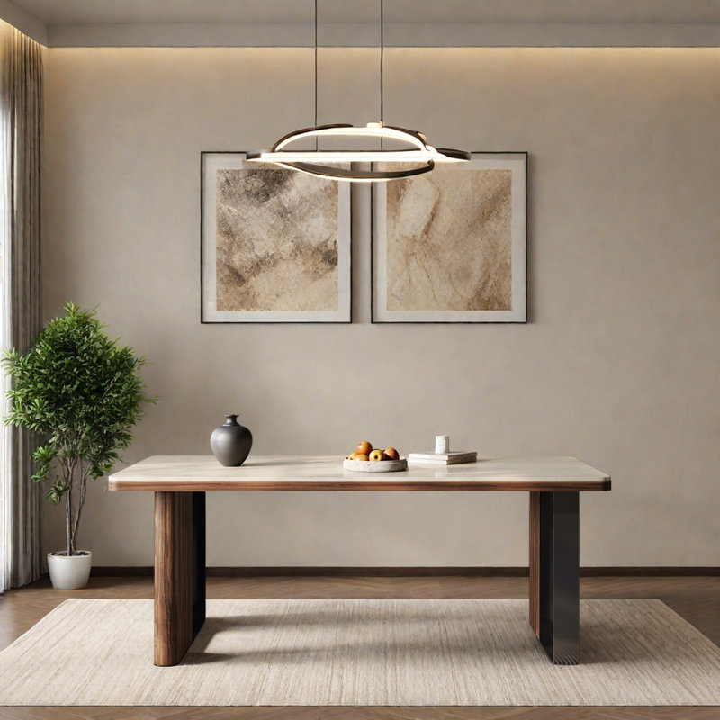 Table de salle à manger en bois massif Home Home, H 29,92 po x L 62,99 po x l 31,49 po