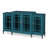 Sinderen Vintage TV Stand with Wood Carved Floral Glass Doors, Metal Legs and Handles