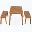 3-Piece Diagonal-Grained Acacia Wood Table & Bench Dining Set