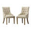 Fauteuil à oreilles en bois massif à boutons brun clair de 2 - Cosy Feeling Office Professional-2075679149