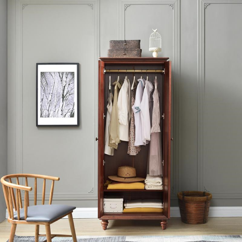 Armoire simple à double porte de style américain, H 75 po x l 32 po x P 24 po