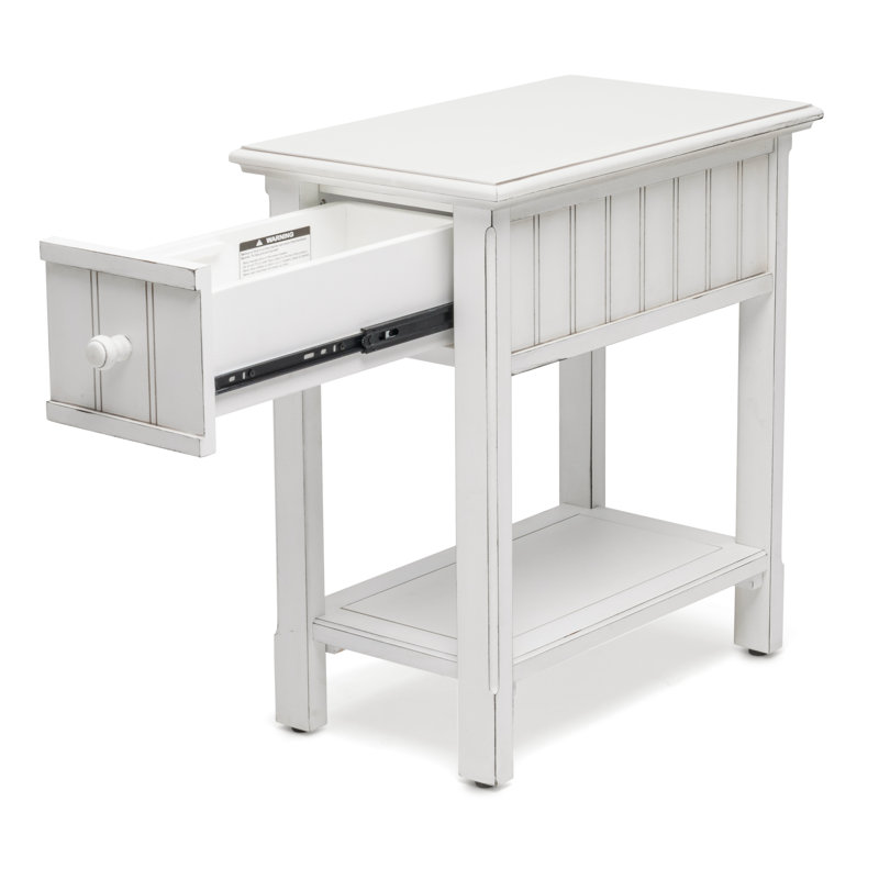 Monaco - Chairside Table - Blanc Finish