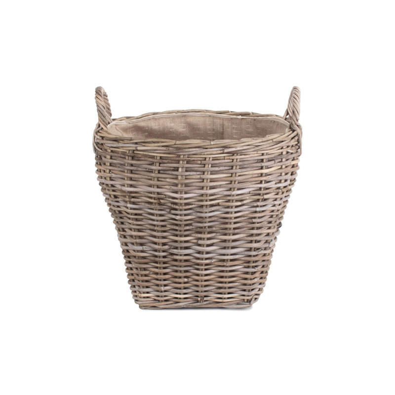 Dounton Wood Log Carrier, Grey, 36cm H x 30cm W x 50cm D