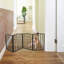 Barrière pour animaux - Barrière pour chiens, portes, escaliers ou maison - Autoportante, pliante, brune, en bois arqué