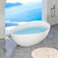 Baignoire autoportante de 63 po à surface solide, baignoire de trempage autoportante en résine d'ingénierie de luxe avec trop-plein et bonde escamotable pour salle de bain contemporaine, blanc brillant GF-24S05-63GW-122021446