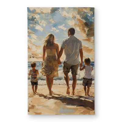 Family Walk Blue Indoor Outdoor Door Mat - Home Decor