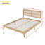 Queen Size Rubber Wooden, Solid Wooden Bed With Rattan Headboard, Enhanced By Support Feet-1063607973