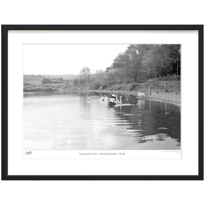 Falmouth, Swanpool 1910 - Single Picture Frame Print, 60cm H x 80cm W x 2.3cm D