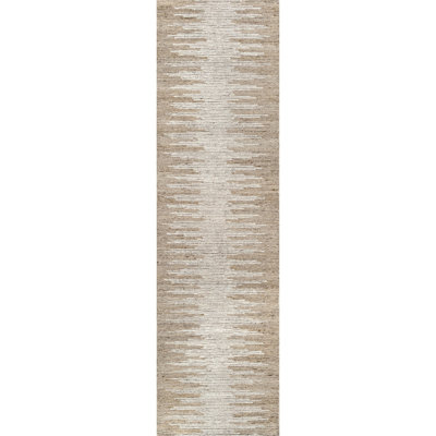 Abrash Ikat Hand-Tufted Wool Area Rug Cut/Loop Pile