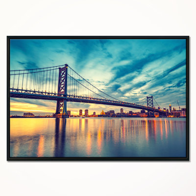 Paysage urbain «Ben Franklin Bridge in Philadelphia», impression