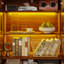 Buffet 31,5 po x H 45,3 po à 4 niveaux avec portes en verre et éclairage-363551597