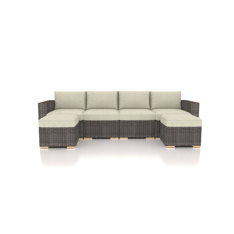 Dune Outdoor 4 - Seat Patio Sectional, Canvas Flax Sunbrella® Canvas