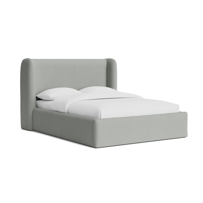 Niles 48 Floating Rail Bed, King, Performance Boucle - Mineral Green