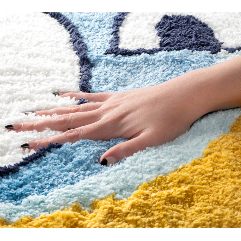 Tapis bleu touffeté de forme Bluey