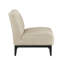 Fauteuil d'appoint en cuir de buffle beige avec cadre en bois massif et coussin en mousse haute densité-134651194