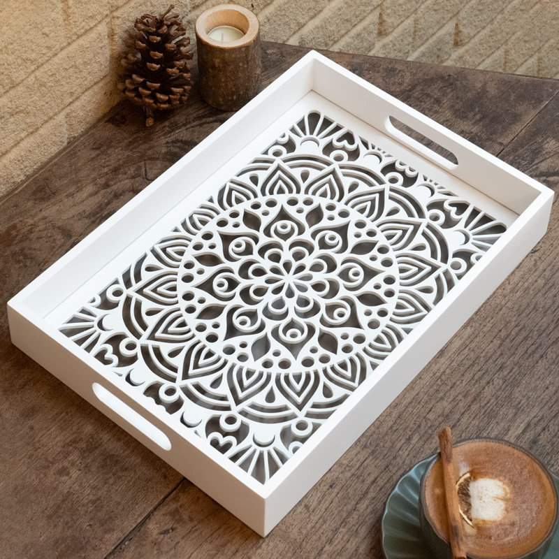 Solid Wood Tray, White