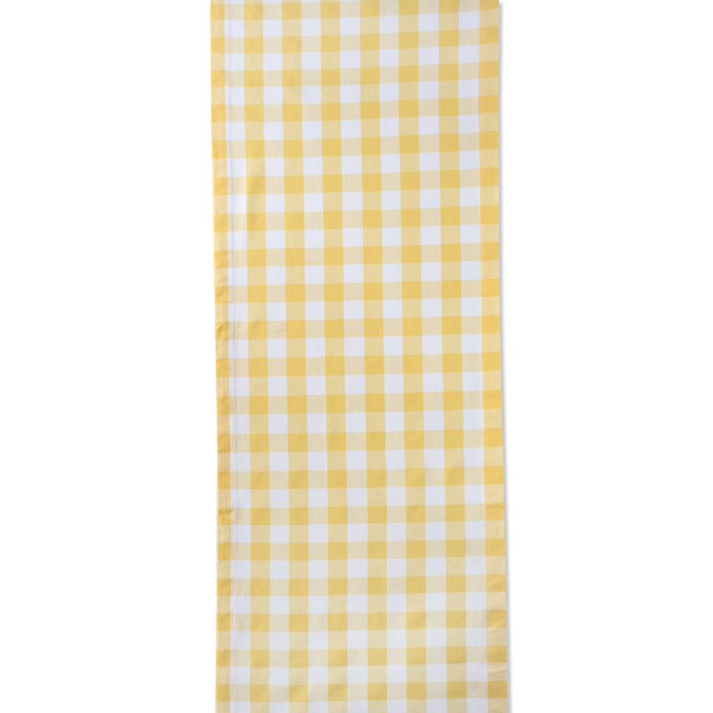 Devia Checkers Table Runner, Yellow