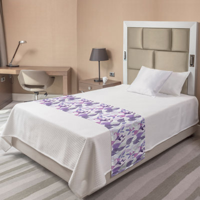 Red Barrel StudioÃÂ® Floral Bed Runner, Foliage Leaves In Purple Tones Soft Leafage Vintage Abstract Nature Plants, Decorative Accent Bedding Scarf F -  Ambesonne, bedrun_43741_king