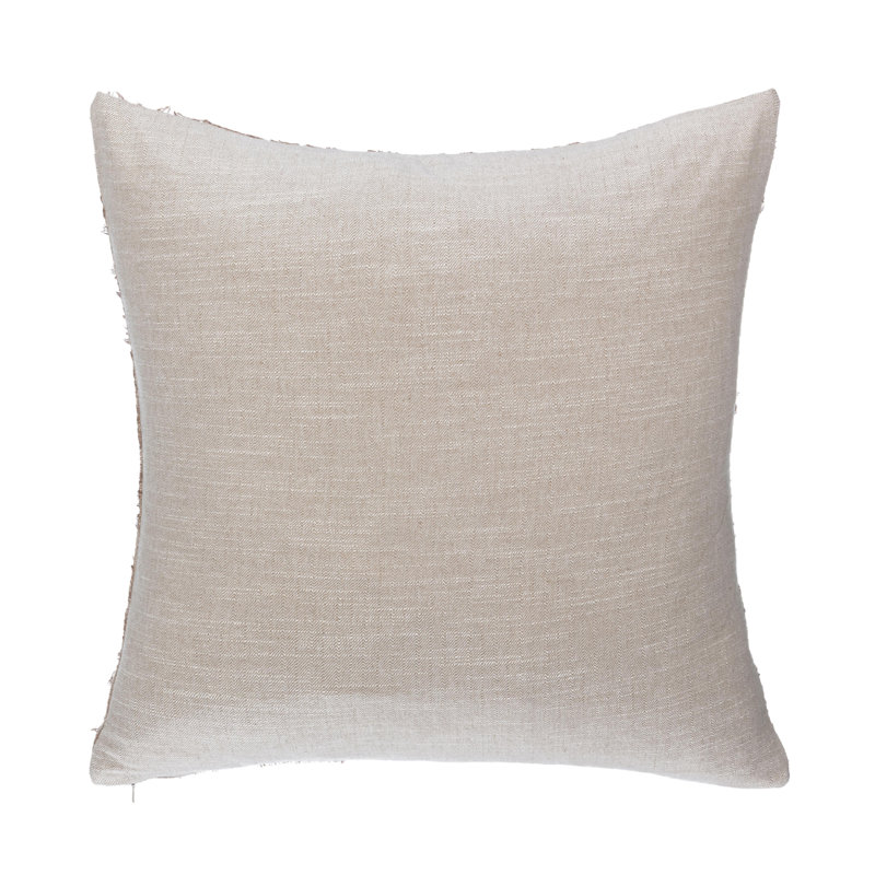 Mateo Linen Blend Pillow Cover & Insert, Brown/Beige, Square 22"
