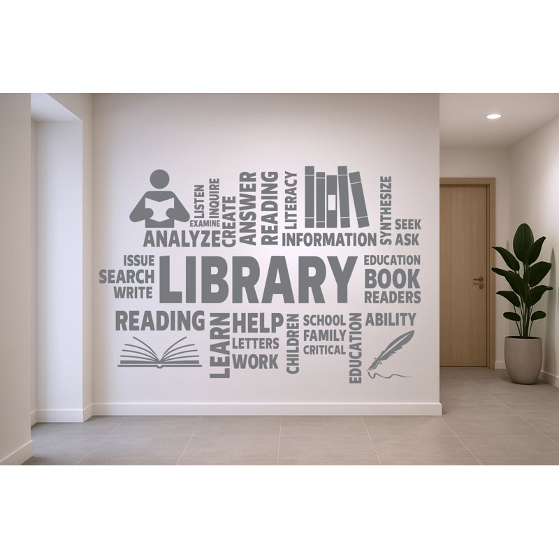 Library Vinyl Wall Art Decals, School Wall Decor, Library Wall Decal, Education Decals, Reading Room, Nurseries, Kids Gifts Decal 823RS