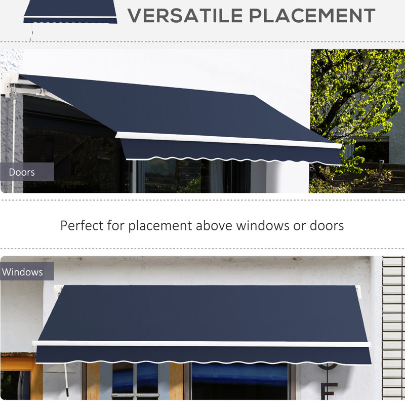 Canopy Patio Awning - 78'' Adjustable Sun Shade For Outdoor Use With Protection And Easy Installation, Blue