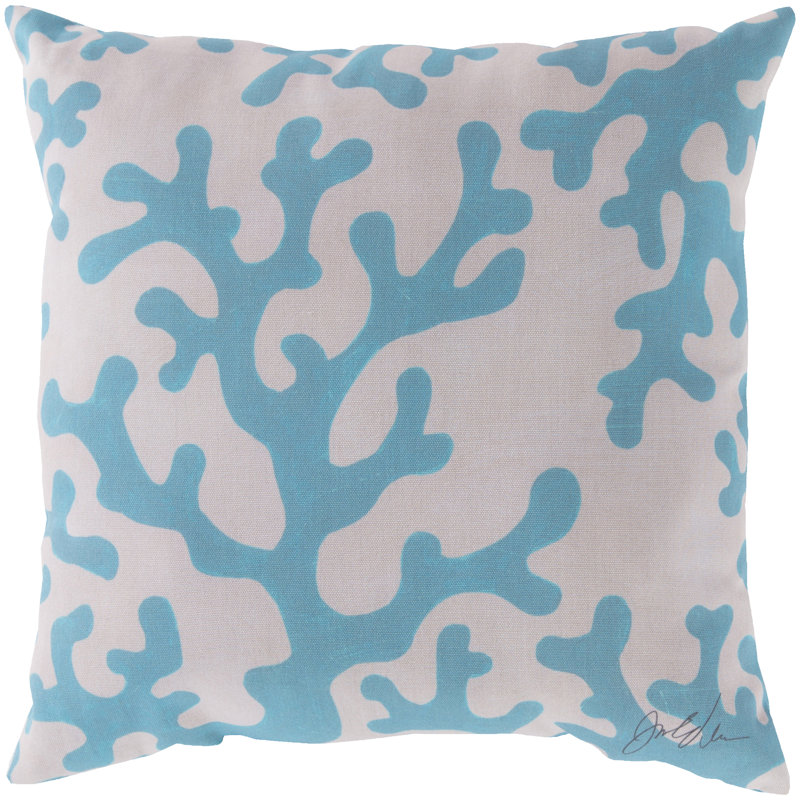 Charming Polyester Throw Pillow, 20" H x 20" W, Light Blue