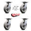 8 Inch Thermoplastic Rubber Caster Set with Roller Bearings and Swivel Locks SCC