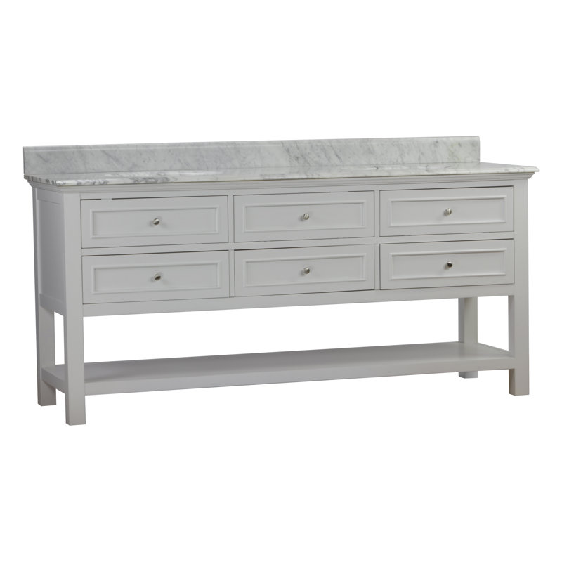 Ensemble de meuble-lavabo de salle de bain double 72 po Chatwin, Gris